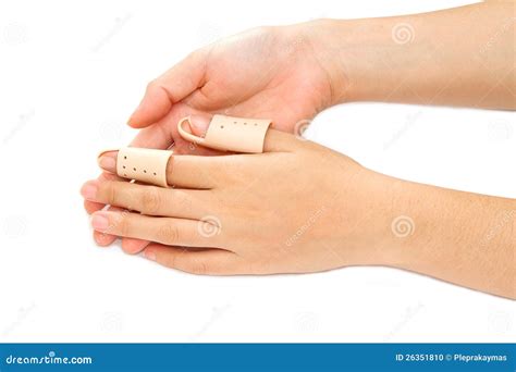 Broken Finger in a splint stock photo. Image of pain - 26351810