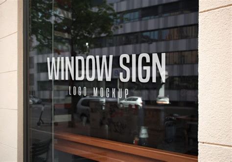 Window Sign Logo Mockup | Sign mockup, Logo mockup, Window signage