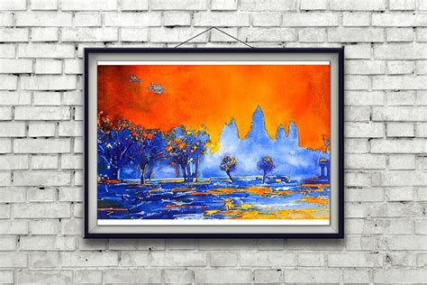 Original Watercolor Painting of Angkor Wat Cambodia. Painting | Etsy