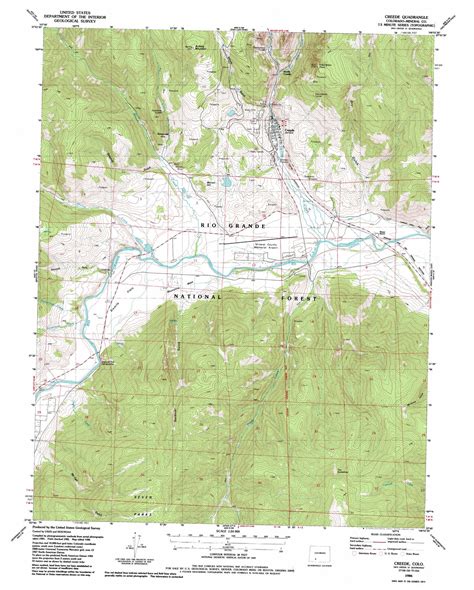 Creede topographic map, CO - USGS Topo Quad 37106g8