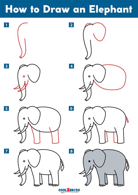 How To Draw An Elephant For Kids Step By Step