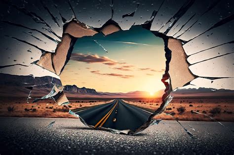 Premium Photo | Broken cracks on glass of cracked car window after collision