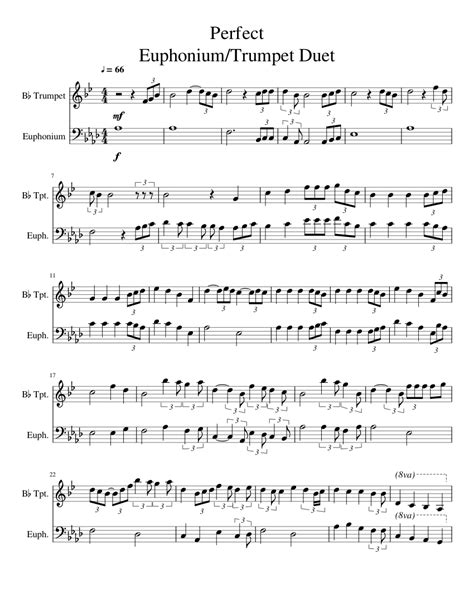 Perfect Euphonium/Trumpet Duet Sheet music for Trumpet other (Solo ...