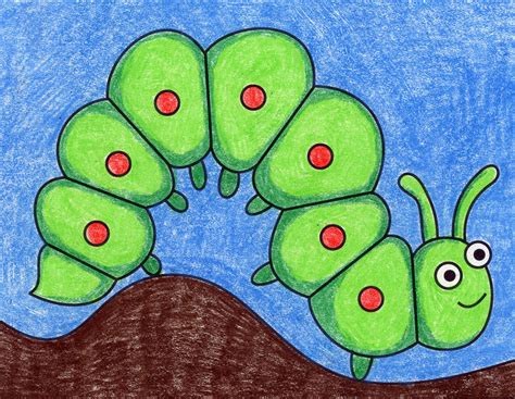 How to Draw an Easy Caterpillar · Art Projects for Kids — JINZZY