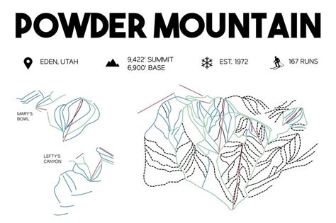 Powder Mountain Printable Ski Map Powder Mountain Trail Map - Etsy