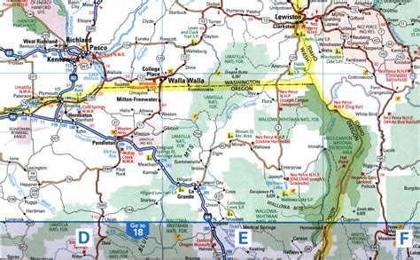 Map of I-84 interstate highway via Oregon, Idaho, Utah interchange exit ...