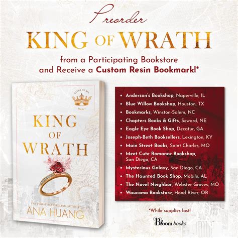 King of Wrath by Ana Huang, Indie Bookstore Exclusive Preorder Campaign | Bloom Books