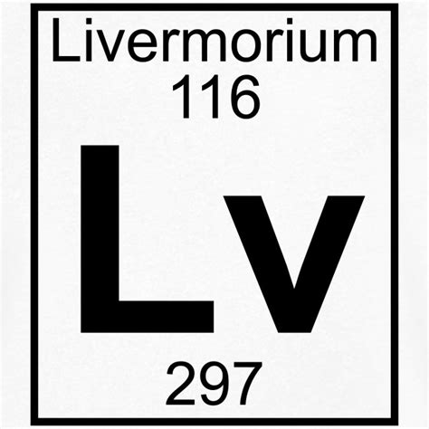 Periodic Table Words | Livermorium (Lv) (element 116) - Mens Organic V ...