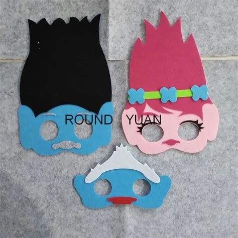 2017 New Trolls Poppy Eye Mask Kids Cosplay Trolls Party Forest Mask Children Party Cosplay ...