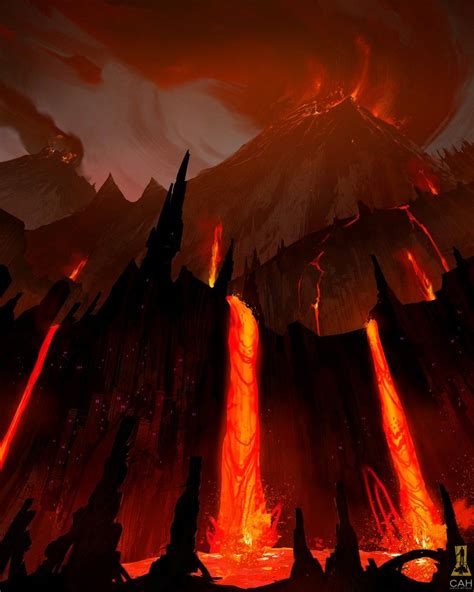 #environment #landscape #volcano #lava #magma #videogameart #mountain # ...