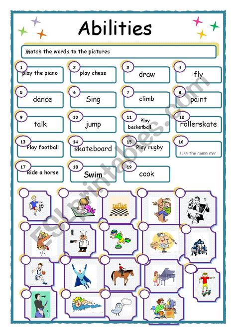 Abilities - ESL worksheet by rosi