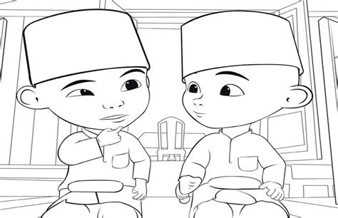 Gambar Mewarnai Upin Dan Ipin