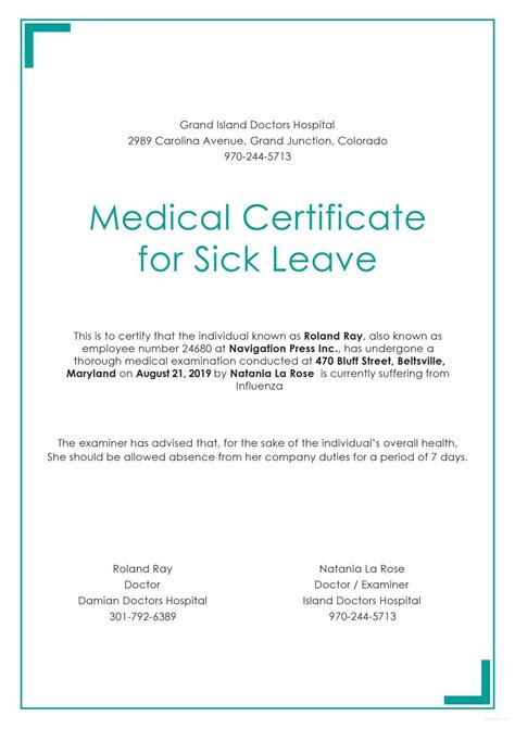 Free Medical Certificate For Sick Leave | Medical, Doctors within Australian Doctors Certificate ...