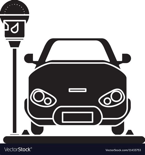 Car vehicle and parking meter design Royalty Free Vector