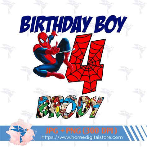 Spiderman PNG Birthday Boy. Files within 24 hours. Option 4 - richy.com.vn