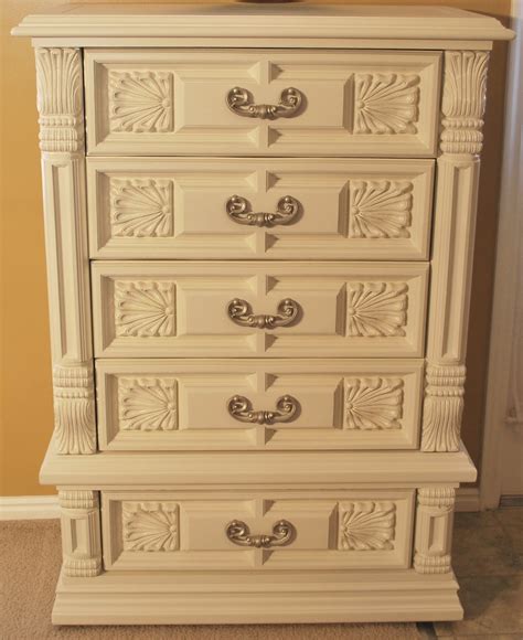 B's Refurnishings: Tall, White Chest of Drawers