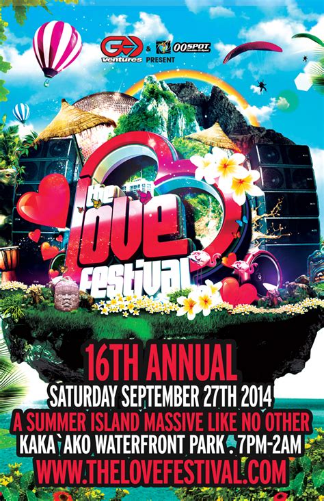 The Love Festival Hawaii Tickets - The Kaka ako Waterfront Park on September 27 2014 in Honoluu ...