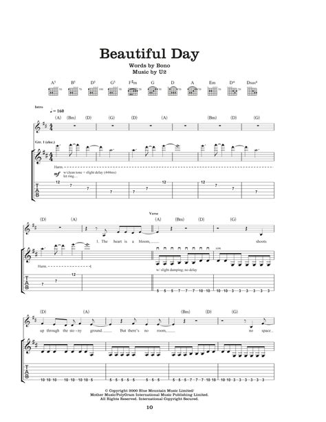 Beautiful Day by U2 - Guitar Tab - Guitar Instructor