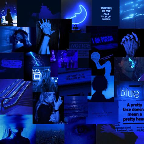Dark Blue Aesthetic Collage Neon Blue Collage Wallpaper / Check out our blue collage selection ...