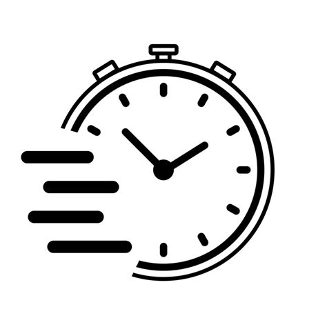 Fast flying time, round clock icon, white transparent clock face arrow ...