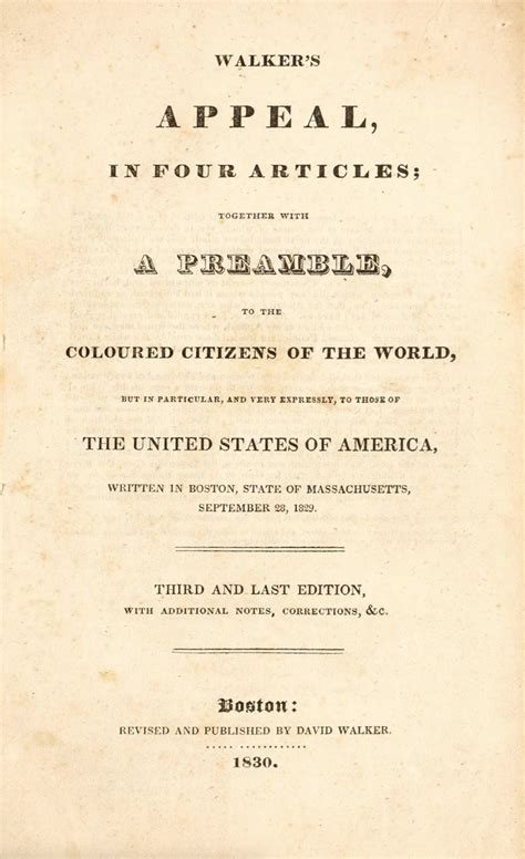 (1828) David Walker, "The Necessity of A General Union Among Us"