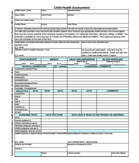 FREE 7+ Sample Health Assessments in PDF | MS Word