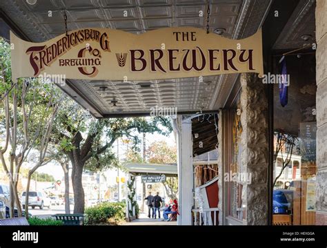 Shopping and earing district in historic downtown Fredericksburg, Texas ...