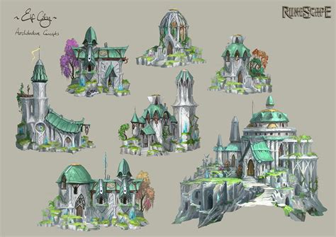 Elf Buildings, Neil Richards | Fantasy concept art, Environment concept art, Elf city