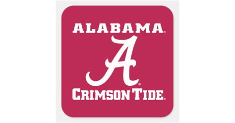 Alabama A Crimson Tide Square Sticker | Zazzle