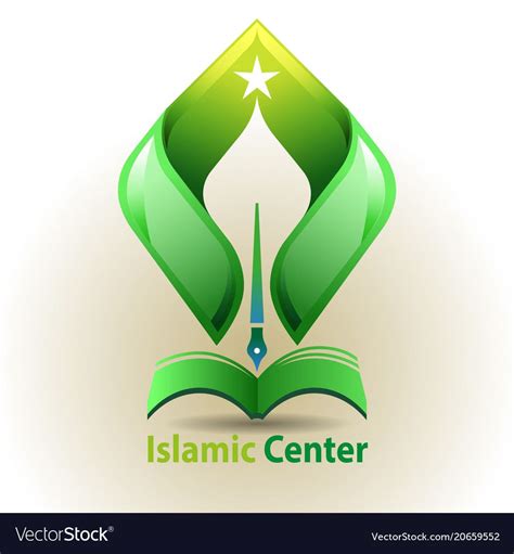 Vector illustration, islamic center symbol for education, foundation, or Islamic boarding school ...