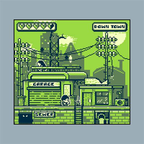 First attempt at Gameboy style pixel art. Using the original screen ...