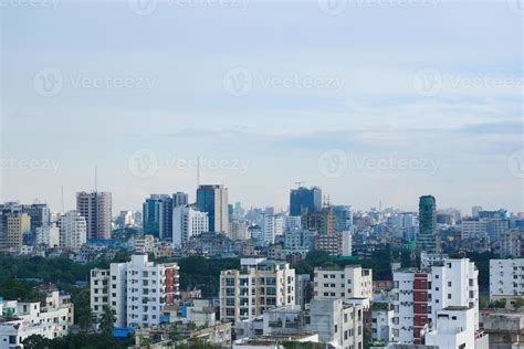 high angle view of dhaka city residential and financial buildings at ...