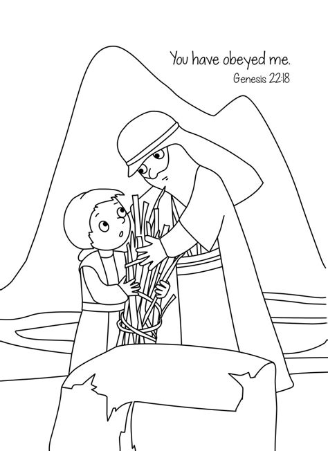 Bible Memory Verse Coloring Page | Isaac & The Sacrifice | Free ...