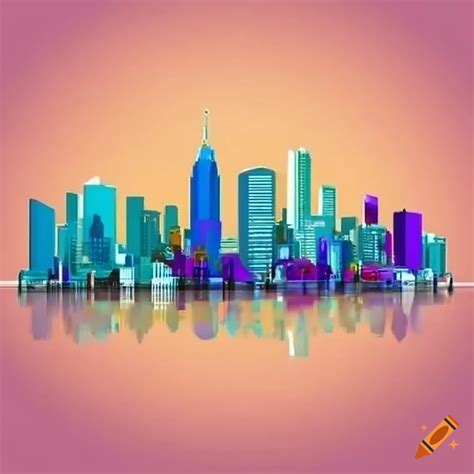 Vibrant city skyline