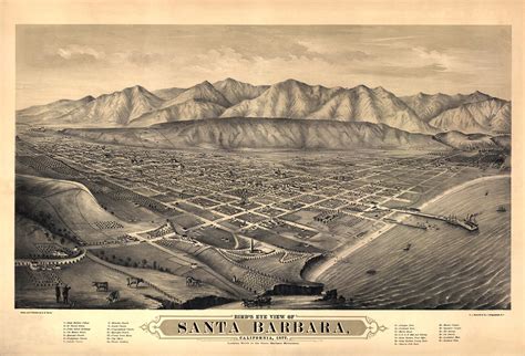 1877 Santa Barbara Antique California Map — MUSEUM OUTLETS