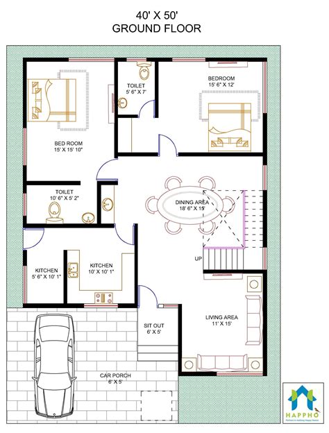 Floor Plan For 2000 Sq Ft Plot | Floor Roma