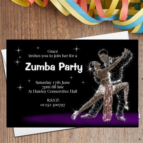 10 Personalised Dance Party Invitations N8