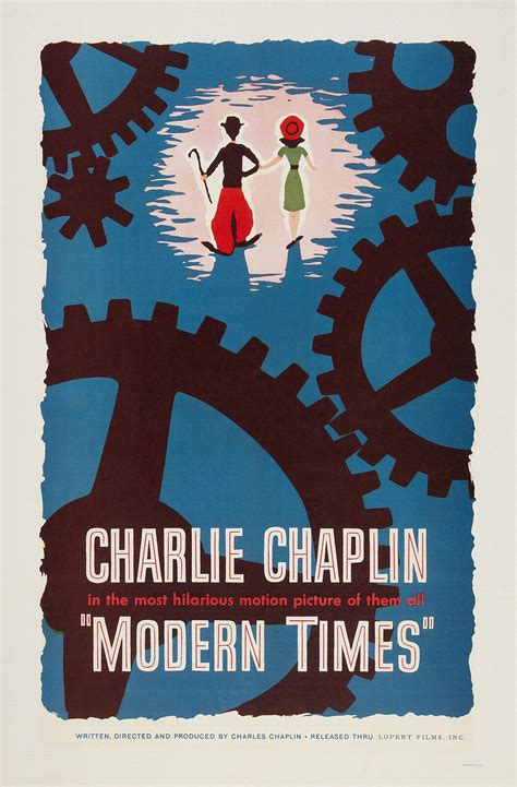 MODERN TIMES Movie Poster 1936 Charlie Chaplin RARE | eBay