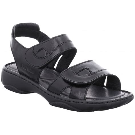 Josef Seibel Womens Debra Black Velcro Sandals 76444 43 100