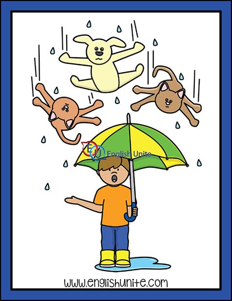 English Unite - Idiom - Raining cats and dogs