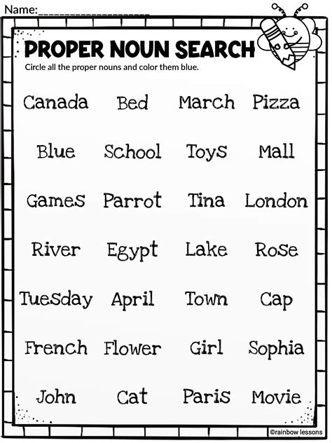 Printable Noun Worksheets A Verb Is A Word That.