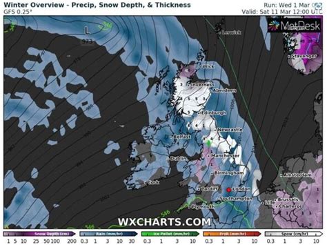 UK snow: Maps show exact date 3ins to be dumped on Britain as brutal ...