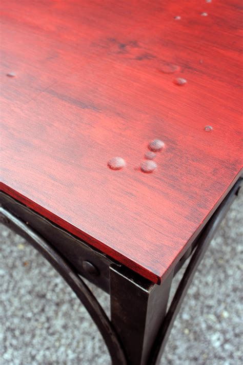 Red Coffee Table. Industrial Coffee Table. Wood & Metal Coffee | Etsy