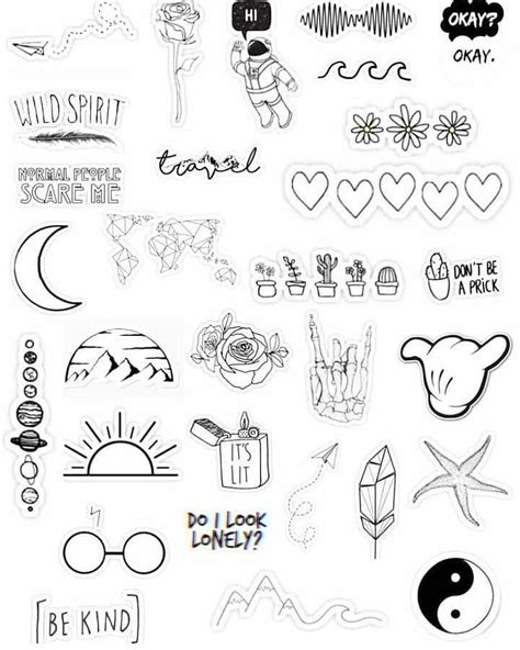 اینم از انواع طرح تتومینیمال… ورق بزنید↪… | Black and white stickers, Aesthetic stickers ...