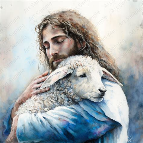 Christ the Shepherd Jesus and Lamb Jesus Painting Picture of Jesus Jesus Watercolor Jesus Art ...