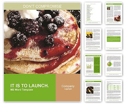 Blackberry And Blueberry Compote Pancakes With Yogurt Topping Word Template & Design ID ...