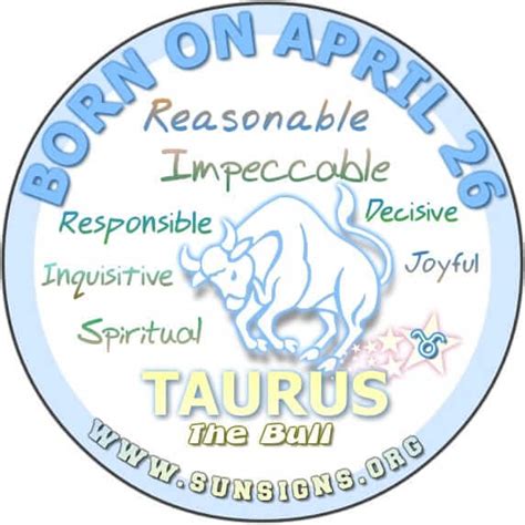 April 26 Zodiac Horoscope Birthday Personality - SunSigns.Org