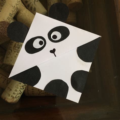 Panda corner bookmark #diy | Corner bookmarks, Gifts, Cards