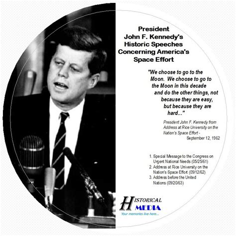 JOHN F. KENNEDY SPEECHES ON NASA AMERICA'S SPACE EFFORT 3 SPEECHES ON 1 AUDIO CD