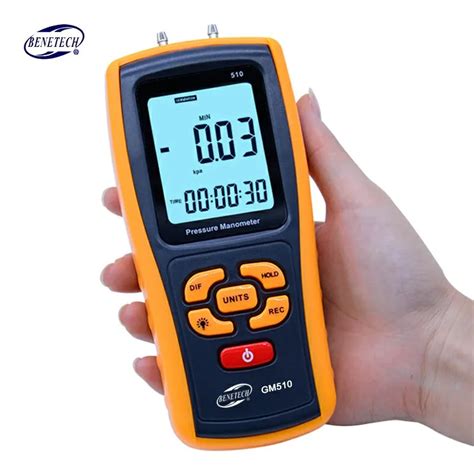 Portable Digital LCD display Pressure manometer GM510 Max Pressure 50KPa differential manometer ...